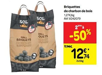 Promoties Briquettes de charbon de bois - Sol - Geldig van 11/07/2018 tot 16/07/2018 bij Carrefour