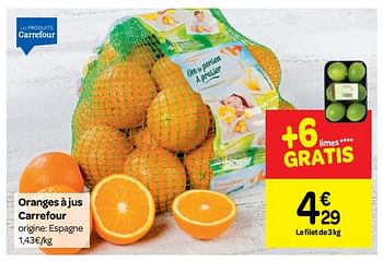 Promotions Oranges à jus carrefour - Produit maison - Carrefour  - Valide de 11/07/2018 à 16/07/2018 chez Carrefour