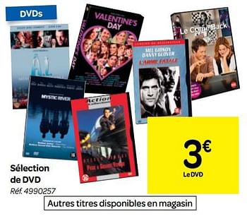 Promotions Sélection de dvd - Produit maison - Carrefour  - Valide de 11/07/2018 à 16/07/2018 chez Carrefour