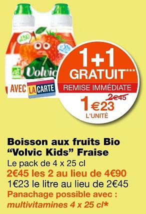Promotions Boisson aux fruits bio volvic kids - Volvic - Valide de 06/07/2018 à 18/07/2018 chez MonoPrix