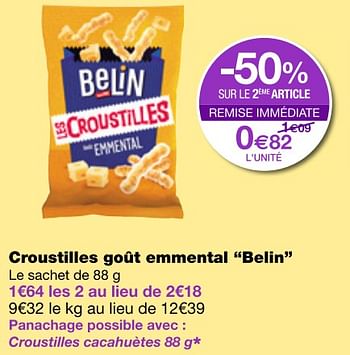 Promotions Croustilles goût emmental belin - Belin - Valide de 06/07/2018 à 18/07/2018 chez MonoPrix