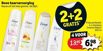 Promotions Dove shampoo intense repair - Dove - Valide de 10/07/2018 à 22/07/2018 chez Kruidvat