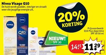 Promoties Nivea visage q10 plus dagcrème spf 30 - Nivea - Geldig van 10/07/2018 tot 22/07/2018 bij Kruidvat