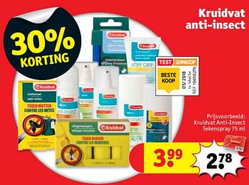 Promoties Kruidvat anti-insect tekenspray - Huismerk - Kruidvat - Geldig van 10/07/2018 tot 22/07/2018 bij Kruidvat