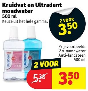 Promoties Kruidvat mondwater anti-tandsteen - Huismerk - Kruidvat - Geldig van 10/07/2018 tot 22/07/2018 bij Kruidvat