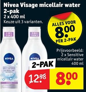 Promotions Nivea visage sensitive micellair water - Nivea - Valide de 10/07/2018 à 22/07/2018 chez Kruidvat