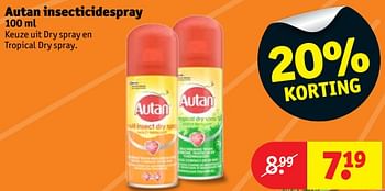 Promoties Autan insecticidespray - Autan - Geldig van 10/07/2018 tot 22/07/2018 bij Kruidvat