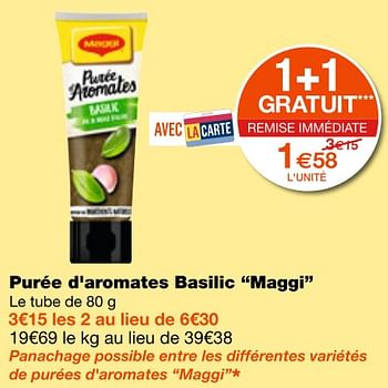 Promotions Purée d`aromates basilic maggi - MAGGI - Valide de 06/07/2018 à 18/07/2018 chez MonoPrix