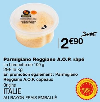Promotions Parmigiano reggiano a.o.p. râpé - Produit Maison - MonoPrix - Valide de 06/07/2018 à 18/07/2018 chez MonoPrix