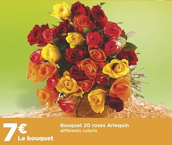 Promotions Bouquet 20 roses arlequin - Produit Maison - Casino - Valide de 11/07/2018 à 15/07/2018 chez Super Casino