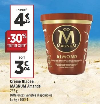 Promotions Crème glacée magnum amande - Produit Maison - Géant Casino - Valide de 10/07/2018 à 22/07/2018 chez Géant Casino