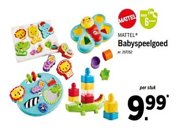 Promoties Babyspeelgoed - Mattel - Geldig van 16/07/2018 tot 21/07/2018 bij Lidl