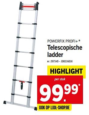 Krijt sigaar Afwezigheid PowerFix Telescopische ladder - Promotie bij Lidl
