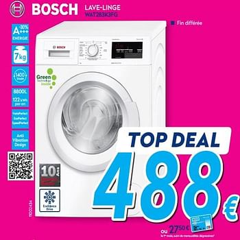 Promoties Bosch lave-linge wat283k3fg - Bosch - Geldig van 16/07/2018 tot 31/07/2018 bij Krefel