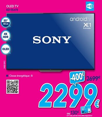 Promotions Sony oled tv kd-55af8 - Sony - Valide de 16/07/2018 à 31/07/2018 chez Krefel