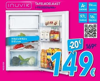 Promoties Inuvik tafelkoelkast i-fri30001mwa - Inuvik - Geldig van 16/07/2018 tot 31/07/2018 bij Krefel