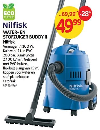 Promoties Water- en stofzuiger buddy ii nilfisk - Nilfisk - Geldig van 18/07/2018 tot 06/08/2018 bij BricoPlanit