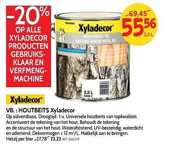 Promoties Houtbeits xyladecor - Xyladecor - Geldig van 18/07/2018 tot 06/08/2018 bij BricoPlanit