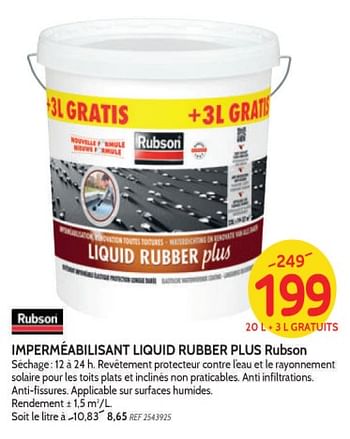 Promoties Imperméabilisant liquid rubber plus rubson - Rubson - Geldig van 18/07/2018 tot 06/08/2018 bij BricoPlanit