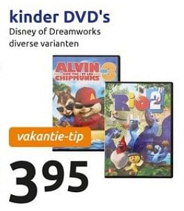 Promoties Kinder dvd`s disney of dreamworks diverse varianten - Huismerk - Action - Geldig van 11/07/2018 tot 17/07/2018 bij Action