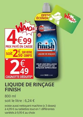 Promotions Liquide de rinçage finish - Finish - Valide de 11/07/2018 à 22/07/2018 chez Auchan Ronq