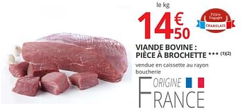 Promotions Viande bovine : pièce à brochette - Produit Maison - Auchan Ronq - Valide de 11/07/2018 à 22/07/2018 chez Auchan Ronq
