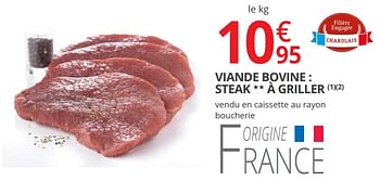 Promotions Viande bovine : steak à griller - Produit Maison - Auchan Ronq - Valide de 11/07/2018 à 22/07/2018 chez Auchan Ronq