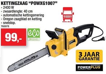 Promoties Powerplus kettingzaag powxg1007 - Powerplus - Geldig van 11/07/2018 tot 22/07/2018 bij Hubo