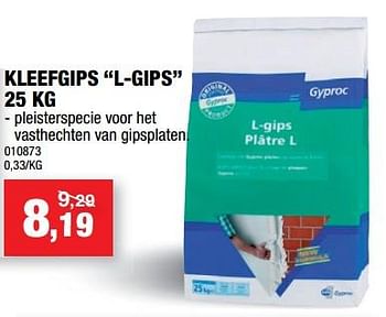 Promotions Kleefgips l-gips - Gyproc - Valide de 11/07/2018 à 22/07/2018 chez Hubo