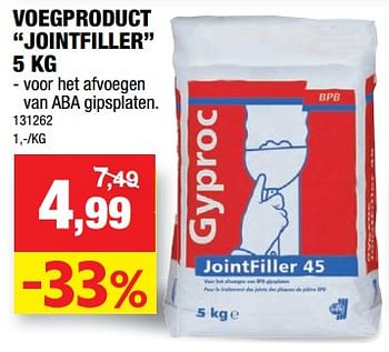 Promoties Voegproduct jointfiller - Gyproc - Geldig van 11/07/2018 tot 22/07/2018 bij Hubo