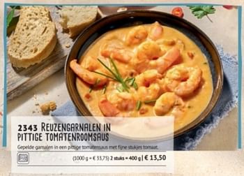 Promoties Reuzengarnalen in pittige tomatenroomsaus - Huismerk - Bofrost - Geldig van 12/07/2018 tot 31/08/2018 bij Bofrost