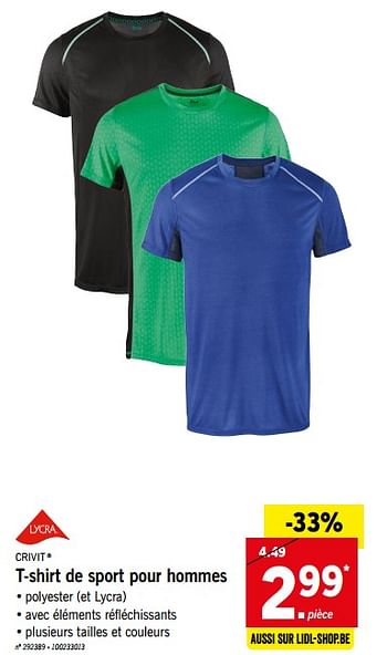 Promotions T-shirt de sport pour hommes - Crivit - Valide de 16/07/2018 à 21/07/2018 chez Lidl