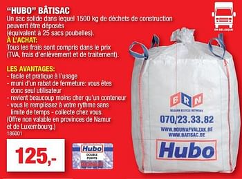 Promotions Hubo bâtisac - Produit maison - Hubo  - Valide de 11/07/2018 à 22/07/2018 chez Hubo