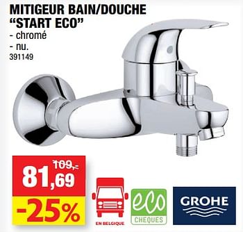 Promotions Mitigeur bain-douche start eco - Grohe - Valide de 11/07/2018 à 22/07/2018 chez Hubo
