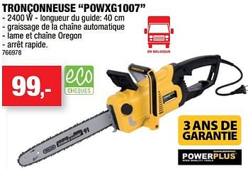 Promotions Powerplus tronçonneuse powxg1007 - Powerplus - Valide de 11/07/2018 à 22/07/2018 chez Hubo