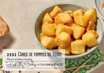 Promotions Cubes de pommes de terre - Produit maison - Bofrost - Valide de 12/07/2018 à 31/08/2018 chez Bofrost