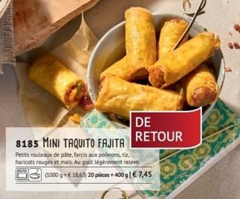 Promotions Mini taqulto fajita - Produit maison - Bofrost - Valide de 12/07/2018 à 31/08/2018 chez Bofrost