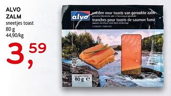 Promotions Alvo zalm sneetjes toast - Produit maison - Alvo - Valide de 11/07/2018 à 24/07/2018 chez C&B