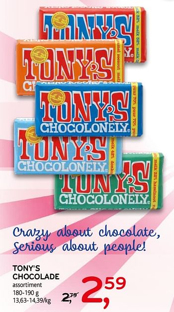 Promoties Tony`s chocolade assortiment - Tony's - Geldig van 11/07/2018 tot 24/07/2018 bij C&B