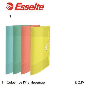 Promoties Colour ice pp 3 klepsmap - Esselte - Geldig van 10/07/2018 tot 15/09/2018 bij Multi Bazar