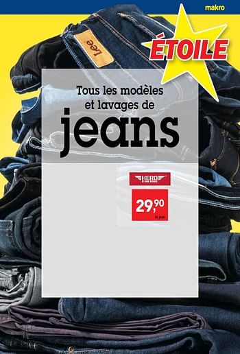 Promotions Tous les modèles et lavages de jeans - Hero by John Medoox - Valide de 18/07/2018 à 31/07/2018 chez Makro