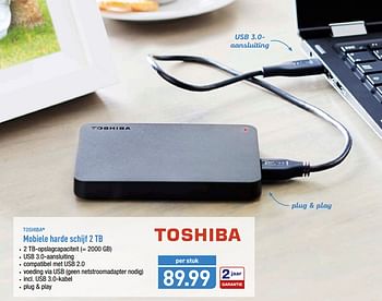 Onbemand Het beste Delegatie Toshiba Toshiba mobiele harde schijf 2 tb - Promotie bij Aldi