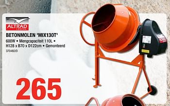 Promoties Betonmolen mix130t - Altrad - Geldig van 12/07/2018 tot 19/08/2018 bij HandyHome