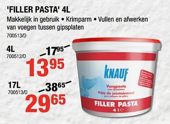 Promoties Filler pasta - Knauf - Geldig van 12/07/2018 tot 19/08/2018 bij HandyHome