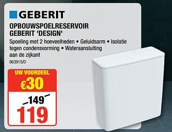Promoties Opbouwspoelreservoir geberit design - Geberit - Geldig van 12/07/2018 tot 19/08/2018 bij HandyHome