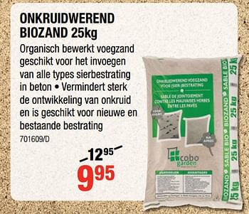 Promoties Onkruidwerend biozand - Cobo Garden - Geldig van 12/07/2018 tot 19/08/2018 bij HandyHome