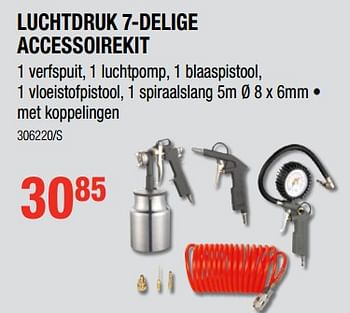 Promoties Luchtdruk 7-delige accessoirekit - Huismerk - HandyHome - Geldig van 12/07/2018 tot 19/08/2018 bij HandyHome