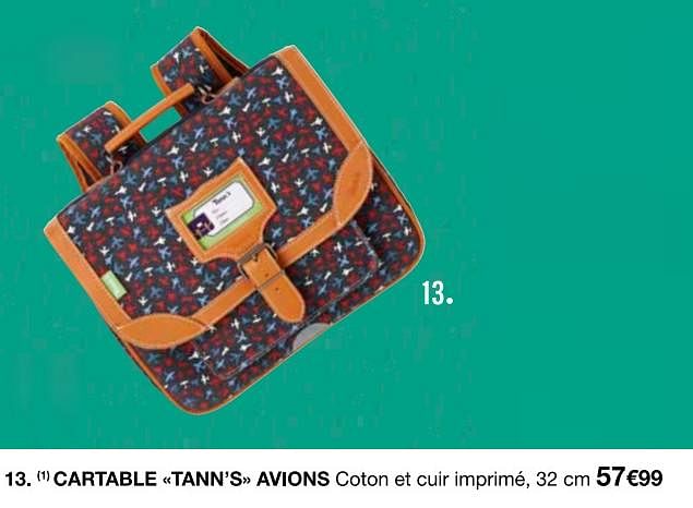 Tann s Cartable tann s avions En promotion chez MonoPrix