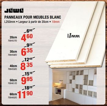 Promoties Panneaux pour meubles blanc - Jéwé - Geldig van 12/07/2018 tot 19/08/2018 bij HandyHome