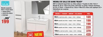 Promotions Meuble de salle de bains `ready` - Aurlane - Valide de 12/07/2018 à 19/08/2018 chez HandyHome